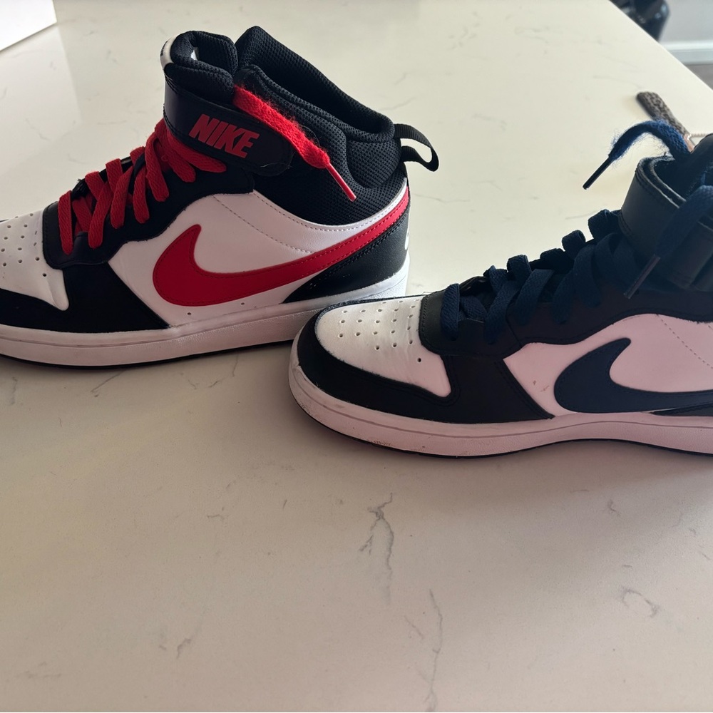 Nike High-Top Sneakers in Black, White, and Red
